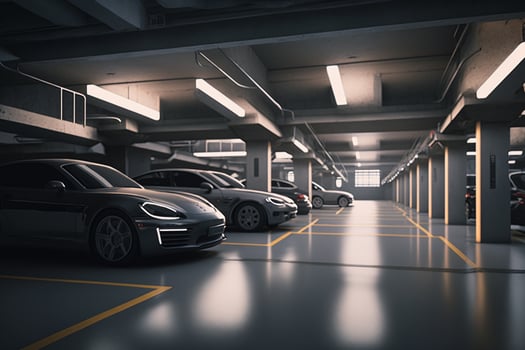 Underground car parking area, photo