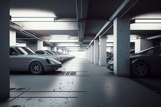 Underground car parking area, photo