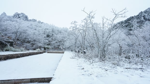 The beautiful frozen mountains view coverd by the white snow and ice in winter photo