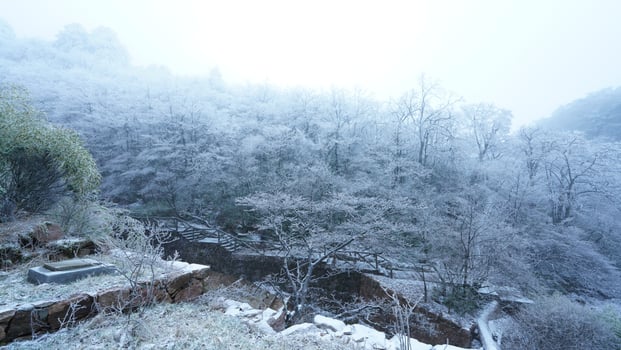 The beautiful frozen mountains view coverd by the white snow and ice in winter photo