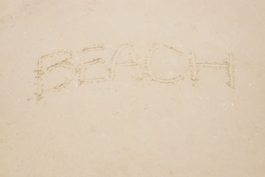 Sand beach with text photo