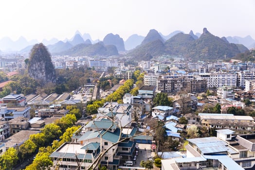 Panoramic view of Guilin city, China photo