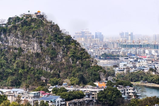 Panoramic view of Guilin city, China photo