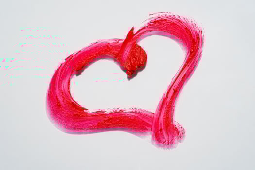 Lipstick smear smudge heart shape photo