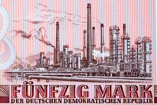 Industrial complex from East German money photo