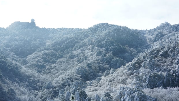 The beautiful frozen mountains view coverd by the white snow and ice in winter photo