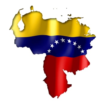 Venezuela - Country Flag and Border on White Background photo