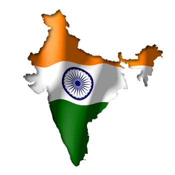 India - Country Flag and Border on White Background photo