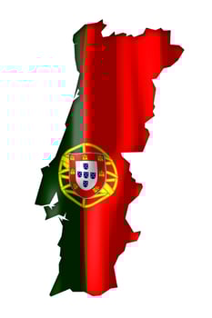 Portugal - Country Flag and Border on White Background photo