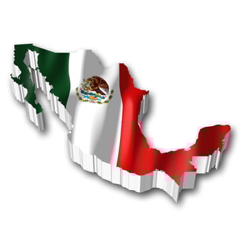 Mexico - Country Flag and Border on White Background photo