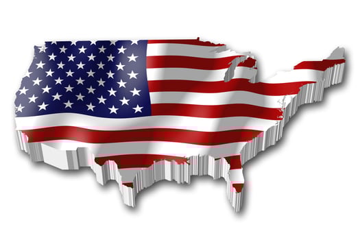 USA - Country Flag and Border on White Background photo