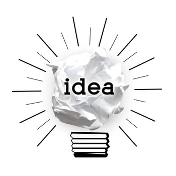 Light Bulb Made with Crumpled Paper - Idea, Creativity Concept photo
