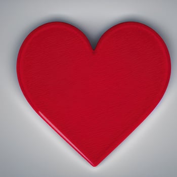 Beautiful red heart that represents love for a wedding invitation, photo