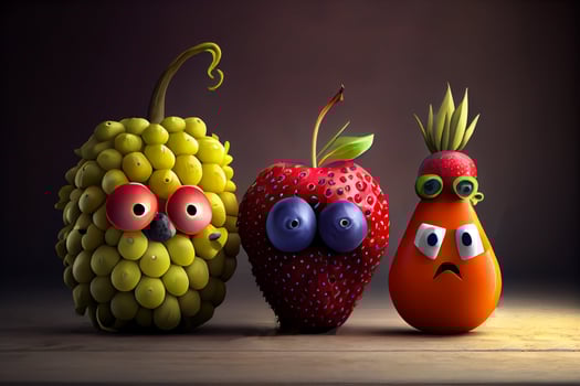 party fruit monster friends illustration photo