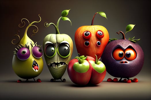 party fruit monster friends illustration photo