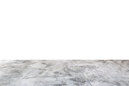 Empty gray concrete floor isolated on white background photo