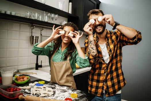 A couple making cookies photo