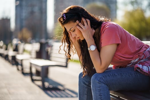A thoughtful young woman photo
