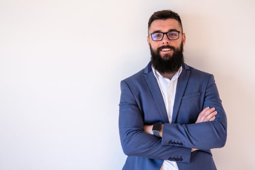 Portrait of happy businessman photo