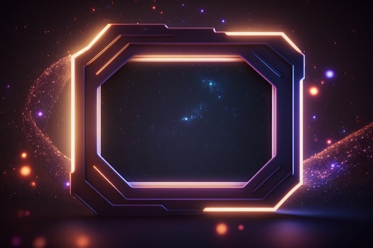 empty horizontal sci-fi frame on background space galaxy photo