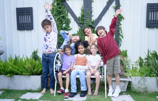 Children from international schools, Get together to have fun during your lunch break. photo