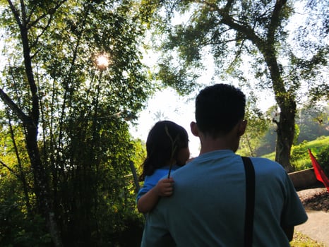 Me and my daughter in the corner of my hamlet photo