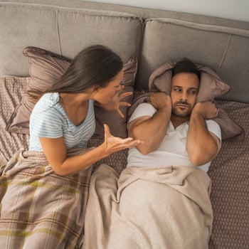 A young couple having a discussion photo