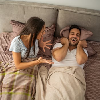 A young couple having a discussion photo