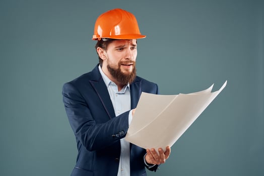 man in suit orange cat industry lifestyle professional construction photo