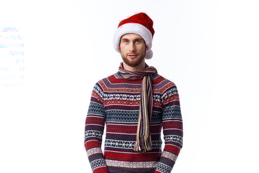 Man with Santa hat photo