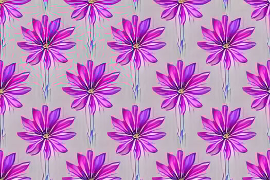 Abstract magenta or purple natural flower, floral, and leaves seamless pattern background. Flower and leaf clip illustration watercolor texture wallpaper. photo