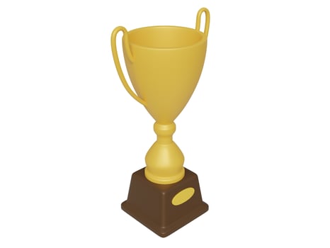 Golden award cup. 3d render photo