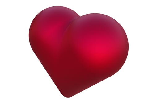 Lovely red heart. 3d render photo