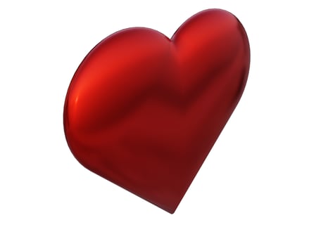 Lovely red heart. 3d render. photo