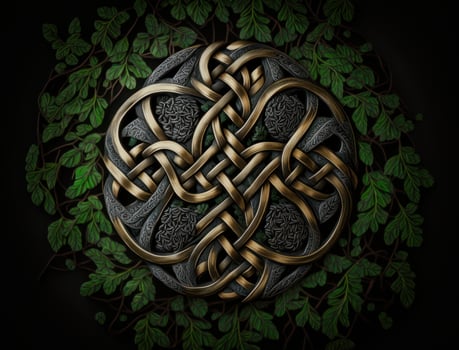 Ethnic celtic ornaments Esoteric vegetal background created with technology photo