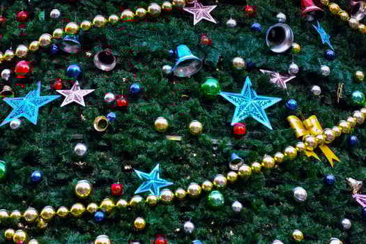 Christmas tree and decorations and lights photo