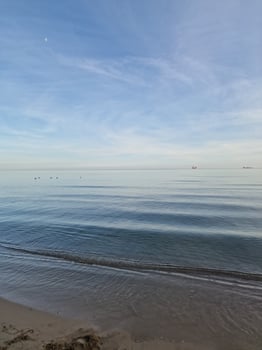 seaside landscape peace and quiet on a sunny warm day photo