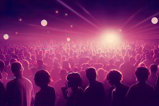 illustration techno party at night photo