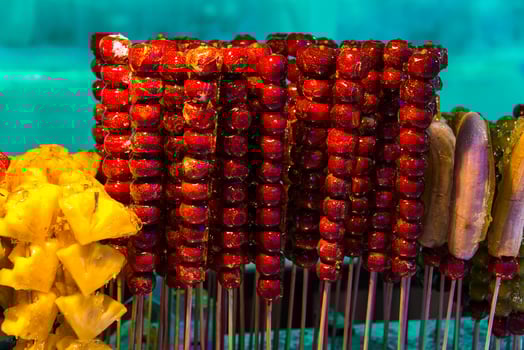 Tang hulu or Chinese sugar-coated fruit stick. The snack of China in the Winter. photo