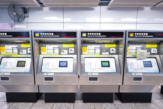 Hong Kong - APR 18, 2017-Single Journey Ticket Issuing Machine. Located in Hong Kong Metro ,Mass Transit Railway, MTR, Hong Kong. photo
