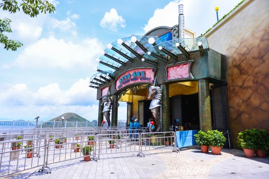 OCEAN PARK, HONGKONG - JUNE 11-The wonderful Amusement park in Hong Kong. Ocean Express waterfront station on JUNE 11, 2015. photo