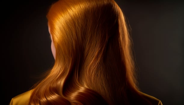 Beautiful long Hair. Beauty woman with luxurious ginger hair. photo