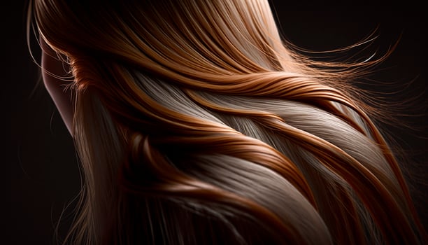 Beautiful long Hair. Beauty woman with luxurious ginger hair. photo