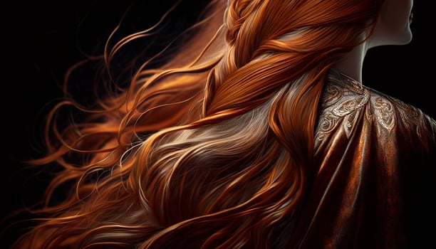 Beautiful long Hair. Beauty woman with luxurious ginger hair. photo