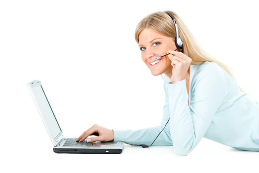 A woman using her laptop photo