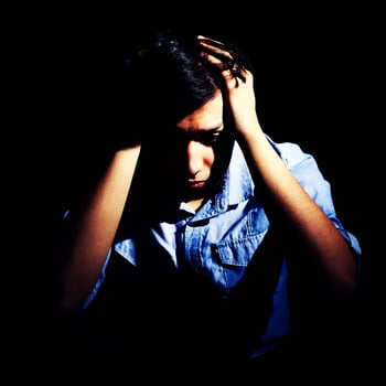 Portrait of a worried young man photo