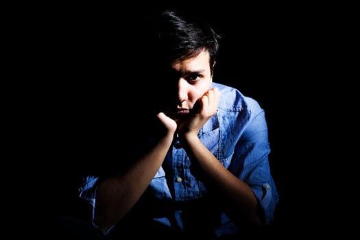 Portrait of a worried young man photo