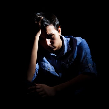 Portrait of a worried young man photo