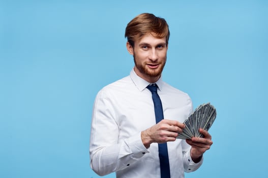 business man shirt with tie money finance fun photo