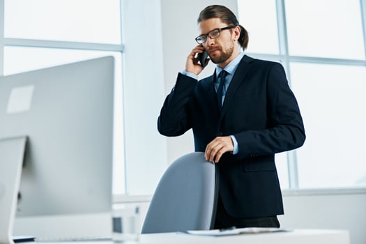 male manager with glasses self-confidence work executive photo